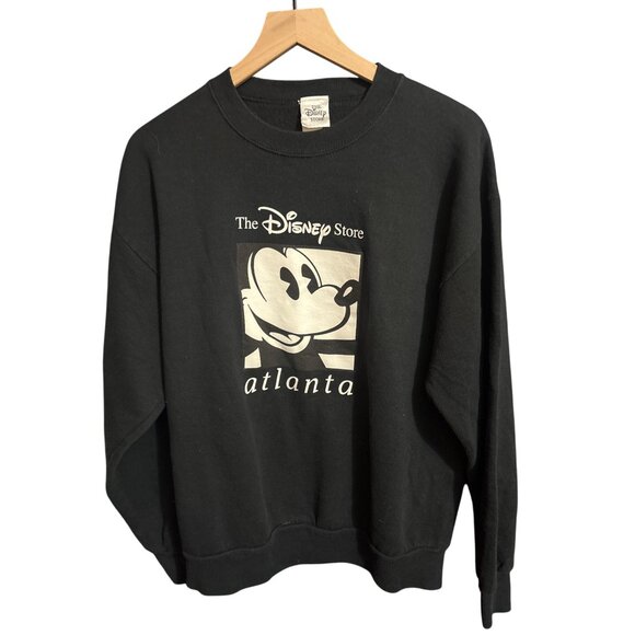 Vintage 90s Disney Store Atlanta Mickey Mouse Sweatshirt Black Large - Picture 1 of 4